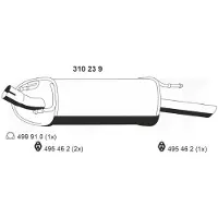 ERNST 310239 Endschalldämpfer für FORD Fiesta Mk4 Schrägheck (JAS, JBS) Auspuff