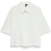 Vero Moda Kurzarmbluse "VMNATALI SS CROP SHIRT WVN NOOS" Baumwolle, verkürzte Form