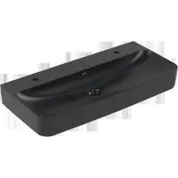 Villeroy & Boch Finion Waschtisch, ohne Überlauf, 2 Hahnlöcher, 1000x470mm, 4168A1R7, Farbe: Pure Black CeramicPlus