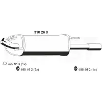 ERNST 310260 Endschalldämpfer für FORD Puma Schrägheck Auspuff