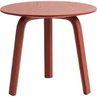 HAY Bella Couchtisch, rot, Ø45 x H39 cm, Eiche - , Bella, Rot, für Wohnzimmer, Holz, Skandinavisch