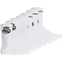 Real Madrid Unisex Socken, 7er Pack - Tennis Socks, Schriftzug-Logo, Baumwollmischung, einfarbig