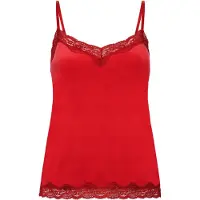 Hunkemoller Cami Top Velours Lace Rot