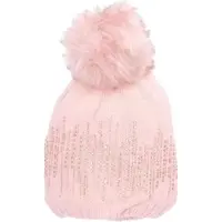 Antonio Strick Mütze Beanie mit Bommel W23/24 pink