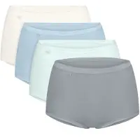 Sloggi Maxislip "Basic+ Maxi C4P", Damen, Gr. 44, sea blau light combination, Single Jersey, Obermaterial: 95% Baumwolle, 5% Elasthan, körpernah, Unterhosen Maxislip, perfekter Sitz, Topseller