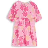 Tom Tailor Mädchen Mini-Kleid mit Volant, weiß, Geblümt, Gr. 116/122