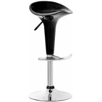 DELUKE Barhocker CEKOT - Kunststoff Schwarz 37x37x87 cm | Barstuhl Höhenverstellbar Drehbar Tresenhocker Tresenstuhl Kneipenhocker Kneipenstuhl