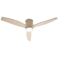 LUCANDE LED-Deckenventilator Sorin, beige, DC, leise, IP44 Sorin, creme / amber, für Wohn- / Esszimmer, Metall, Modern