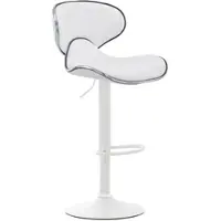 DELUKE Barhocker FAMIR Kunstleder Weiß 46x49x88cm Weiß Barstuhl Mit Lehne Tresenhocker Tresenstuhl
