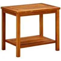 DELUKE Beistelltisch Holz EmmI Massivholz 50x35x45cm Couchtisch Akazie Beistelltisch Couch Holztisch Outdoor Sofatisch Gartentisch Eckig