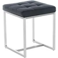 DELUKE Sitzhocker VELAN Kunstleder Schwarz 40x40x48cm Hocker Schlafzimmer Polsterhocker Wohnzimmer Sitzbank Esszimmer