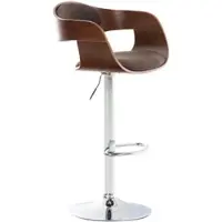 DELUKE Barhocker NADAN Stoff Walnuss/braun 50x48x88cm Barstuhl Höhenverstellbar Mit Lehne Drehbar Tresenhocker Tresenstuhl