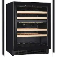 Chefgastro Weinkühlschrank VINCOOL für 39 Flaschen | 1x Glastür + LED & 2x Zone | 119 Ltr, HxBxT 82x59,5x57cm | +5/+20°C | Schwarz | + Geschirrtuch