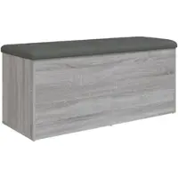 DELUKE Sitzbank JONA Mit Stauraum Grau Sonoma 102x42x45cm Aufbewahrungsbank Flurbank Garderobenbank