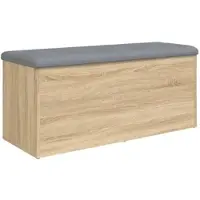 DELUKE Sitzbank JONA Mit Stauraum Sonoma-Eiche 102x42x45cm Aufbewahrungsbank Flurbank Garderobenbank