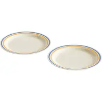 HAY - Sobremesa Teller, Ø 24,5 cm, blau / gelb (2er-Set)