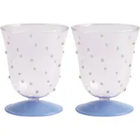 &k amsterdam &klevering - Dot Trinkglas 200 ml, pink (2er-Set)