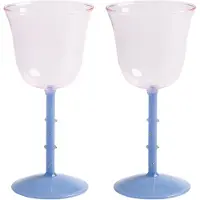 &k amsterdam &klevering - Dot Weinglas 180 ml, pink (2er-Set)