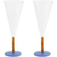 &k amsterdam &klevering - Flute Champagnerglas pearl amber, 0,18 L, mehrfarbig (2er-Set)