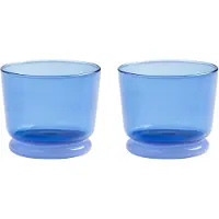 &k amsterdam &klevering - Dew Glas, 0,2 L, blau (2er-Set)