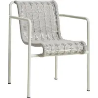 HAY Gartenstuhl Palissade Cord Dining Armchair Sky Grey Powder Coated Steel