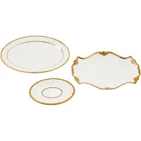 Pols Potten Geschirrset Golden Finds White (Set von 3)