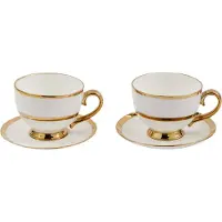 Pols Potten Teetasse Golden Finds White (Set von 2)