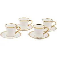 Pols Potten Kaffeebecher Golden Finds White (Set von 4)