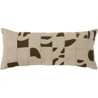 HK Living - Natural Patched Kissen, 70 x 30 cm, beige / braun