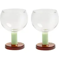 &k amsterdam &klevering - Cantine Coupeglas, 200 ml, amber / grün (2er-Set)