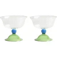 &k amsterdam &klevering - Tulip Coupeglas, 300 ml, grün (2er-Set)