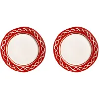 &k amsterdam &klevering - Festivo Teller, Ø 22.5 cm, rot (2er-Set)