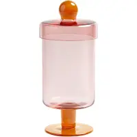 &k amsterdam &klevering - Duo Aufbewahrungsglas, Ø 11,5 x 27 cm, rosa / orange