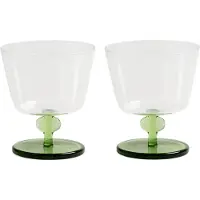 &k amsterdam &klevering - Petal Trinkglas 200 ml, grün (2er-Set)