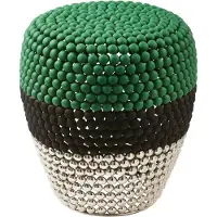 Pols Potten - Dot Hocker, gestreift, dunkelgrün