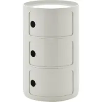 Kartell Componibili Big Container, weiß, 3 Elemente, Höhe 69,5 cm , Componibili Big, Weiß, für Wohnzimmer, Kunststoff, Modern