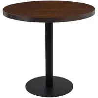 DELUKE Bistrotisch FLORI Rund Dunkelbraun/Schwarz 80cm MDF Esstisch Kleiner Tisch Cafe Gartentisch Balkontisch Outdoortisch