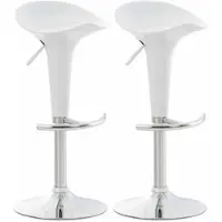 DELUKE 2er Set Barhocker CEKOT - Kunststoff Weiß 37x37x87 cm | Barstuhl Höhenverstellbar Drehbar Tresenhocker Tresenstuhl Kneipenhocker Kneipenstuhl