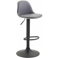 DELUKE Barhocker LUNOR - Kunstleder Grau 39x43x82 cm Schwarz | Barstuhl Mit Lehne Tresenhocker Tresenstuhl Kneipenhocker Kneipenstuhl
