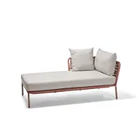 Stern Romy Recamiere mit Armlehne und Kissenset Aluminium/Terra