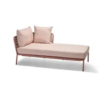 Stern Romy Recamiere mit Armlehne und Kissenset Aluminium/Terra