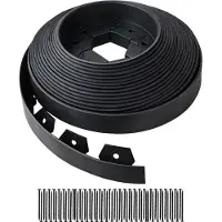 Relaxdays Rasenkante, 20 m x 5 cm, Kunststoff, flexible Beeteinfassung, 60 Erdanker, Umrandung für Beet & Rasen, schwarz