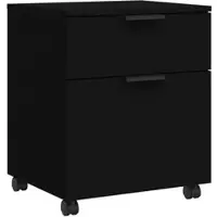 DELUKE Rollcontainer MOSAB Rollbar Schwarz 45x38x54cm Nachttisch Mit Rollen Aktenschrank Rollbar Kleiner Schubladenschrank