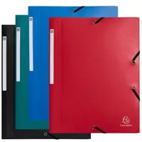 Exacompta 55710E 50x Sammelmappe A4, Gummizugverschluss, 3 Klappen, Recycling-PP, Kollektion OpakFarben sortiert