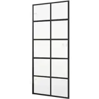 Inova Glastür Klarglas 834x1972mm 10 Felder schwarz Komplettset mit Glastürbeschlag