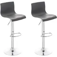 CLP 2er Set Barhocker Hover Kunststoff höhenverstellbar und drehbar grau