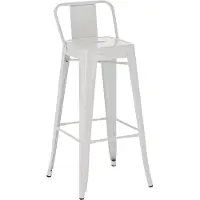 CLP Barhocker mit Lehne im Industrial-Look Mason, mit Rückenlehne und Fußablage | Farbe weiß