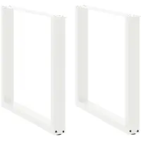 vidaXL Esstischbeine U-Form 2 Stk. Weiß 90x(72-73) cm Stahl