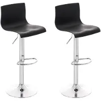 CLP 2er Set Barhocker Hover Kunststoff höhenverstellbar und drehbar | Farbe schwarz