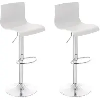 CLP 2er Set Barhocker Hover Kunststoff höhenverstellbar und drehbar | Farbe weiß